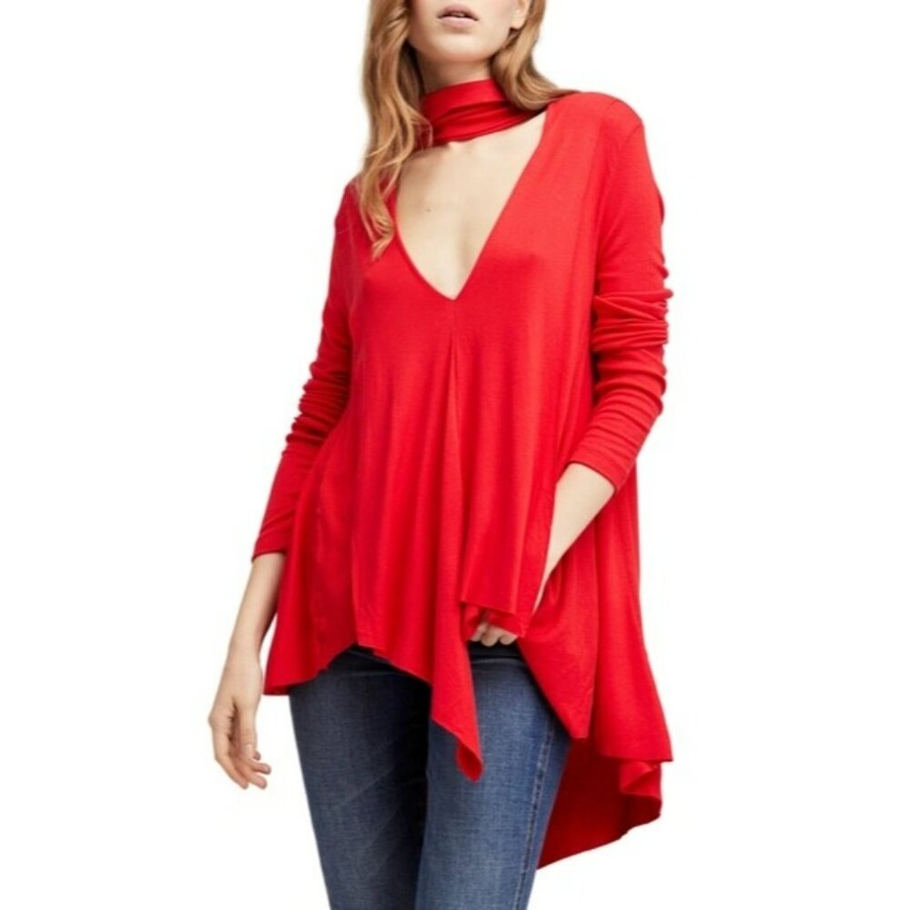 Free People Uptown Turtleneck Red Medium